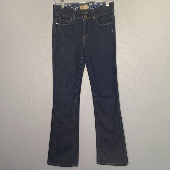 Paige Hidden Hills Dark Wash Stretch Bootcut Jeans Size 27 - Picture 1 of 10